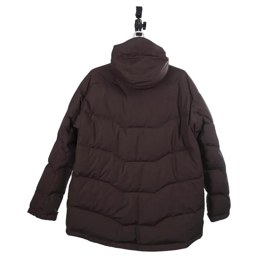 The North Face Down 600 Puffer Jacket Men XXL Brown Full Zip Hooded Recco